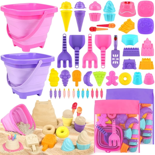 Set de juguetes de playa Dreamon, cubo de arena plegable con moldes para niños