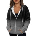 thumbnail image 1 of Puntoco Mujer Moda Impreso Blusa Manga Larga Tops Sudadera Bolsillos Abrigo Con Capucha Puntoco Puntoco-1, 1 of 5