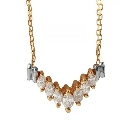 Foreli 1.2CTW Diamond 14K Yellow Gold Necklace W Cert