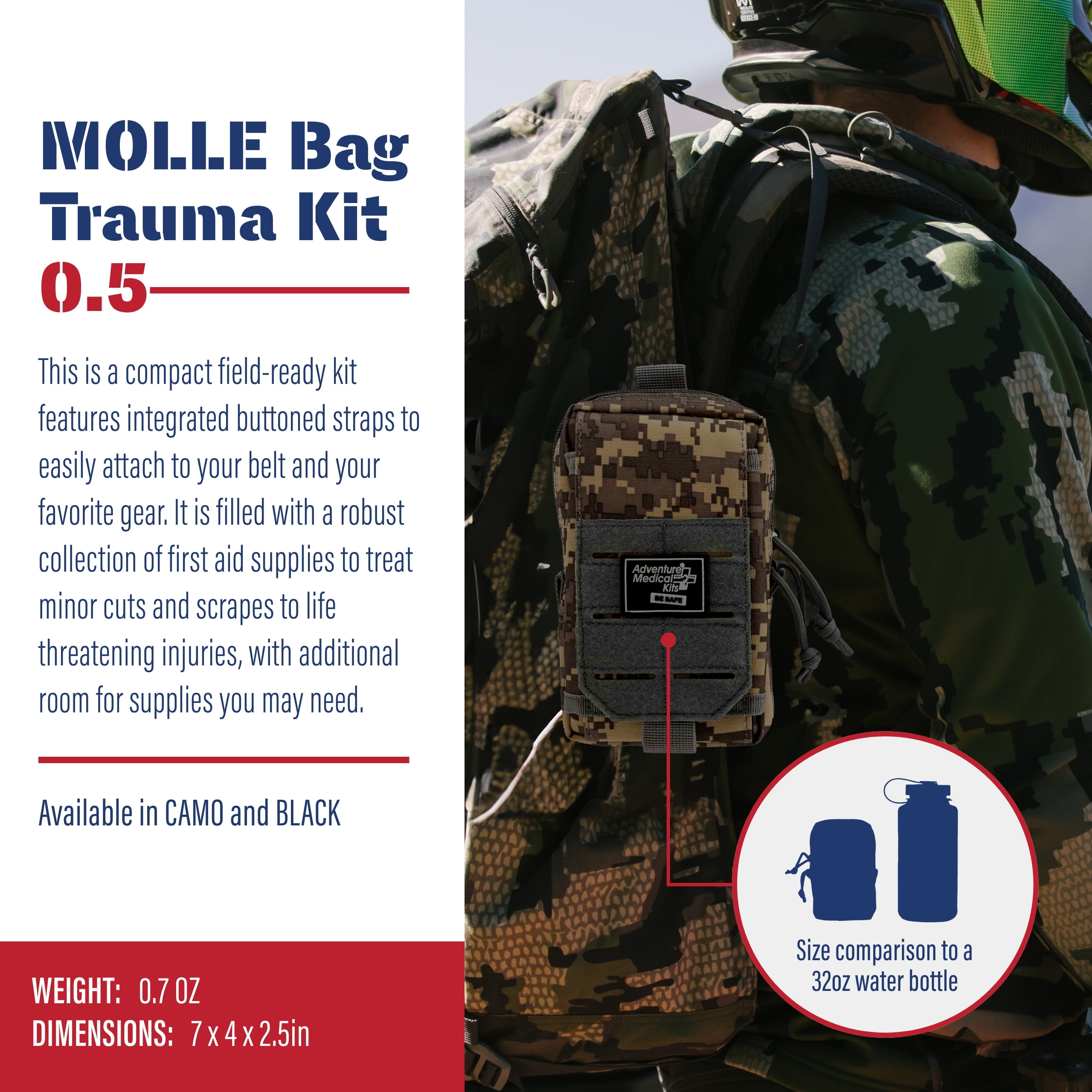 Adventure Medical MOLLE Bag Trauma Kit 0.5 (Camo Bag)