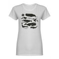 thumbnail image 1 of Whale Species Shaped T-Shirt Women -Image by Shutterstock, Female x-Large, 1 of 2
