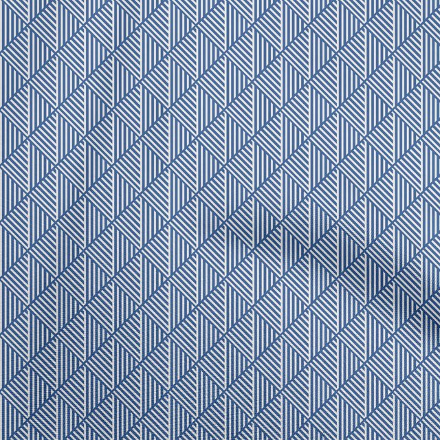 oneOone Velvet Medium Blue Fabric Geometric Craft Projects Decor Fabric Printed By The Yard 58 Inch Wide