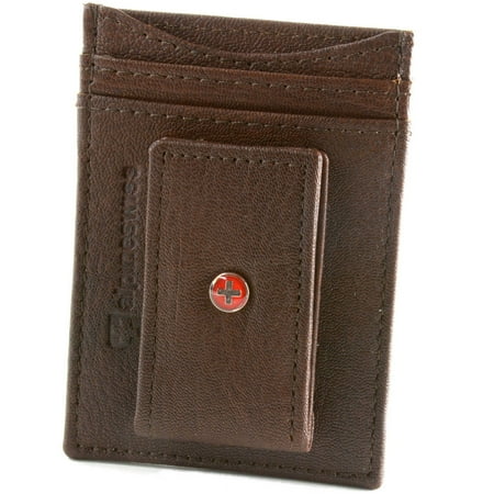 AlpineSwiss Mens Leather Money Clip Magnet Front Pocket Wallet Slim...