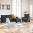 thumbnail image 2 of Pingliang Home Sectional Sofa with Storage Ottoman and Accent Chair, 3 Seat L Shaped Couch with Side Pockets and Armchair,Living Room Furniture Set for Home Apartment Office Studio, 2 of 7