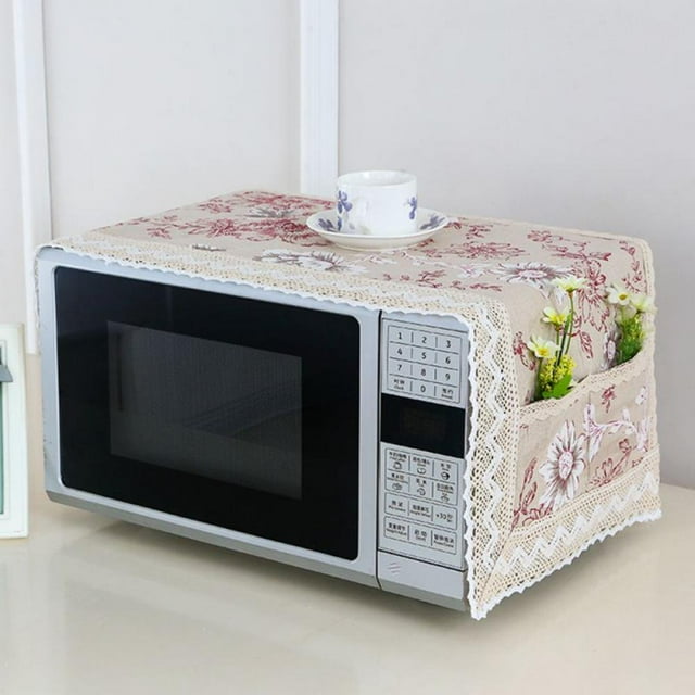 Modern Simple Microwave Oven Cover Dustproof Cotton Machine Protector Decorative Kitchen Appliance Cover 39.3x13.7inches