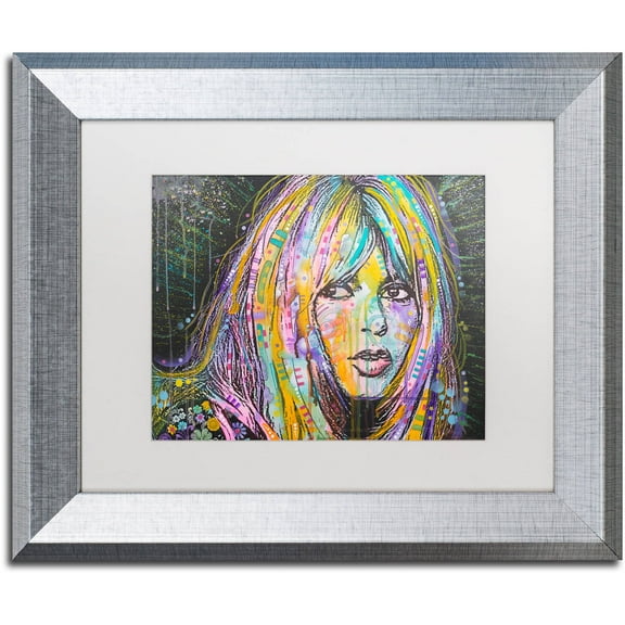 Trademark Fine Art "Bardot1" Canvas Art by Dean Russo, White Matte, Silver Frame