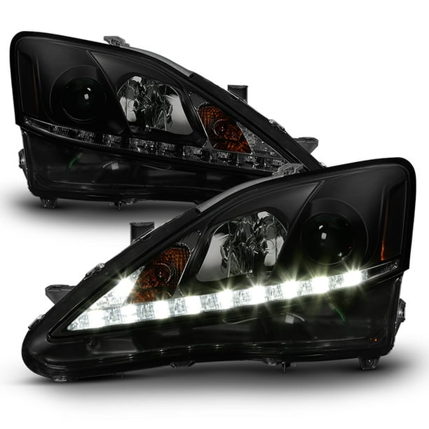 Fits 20062013 Lexus IS250 IS350 Black Smoked LED DRL Projector