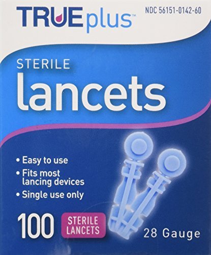 8 Pack TRUEplus Sterile Diabetic Test Lancets 28 Gauge 100 Per Box(8 x 100 =800)