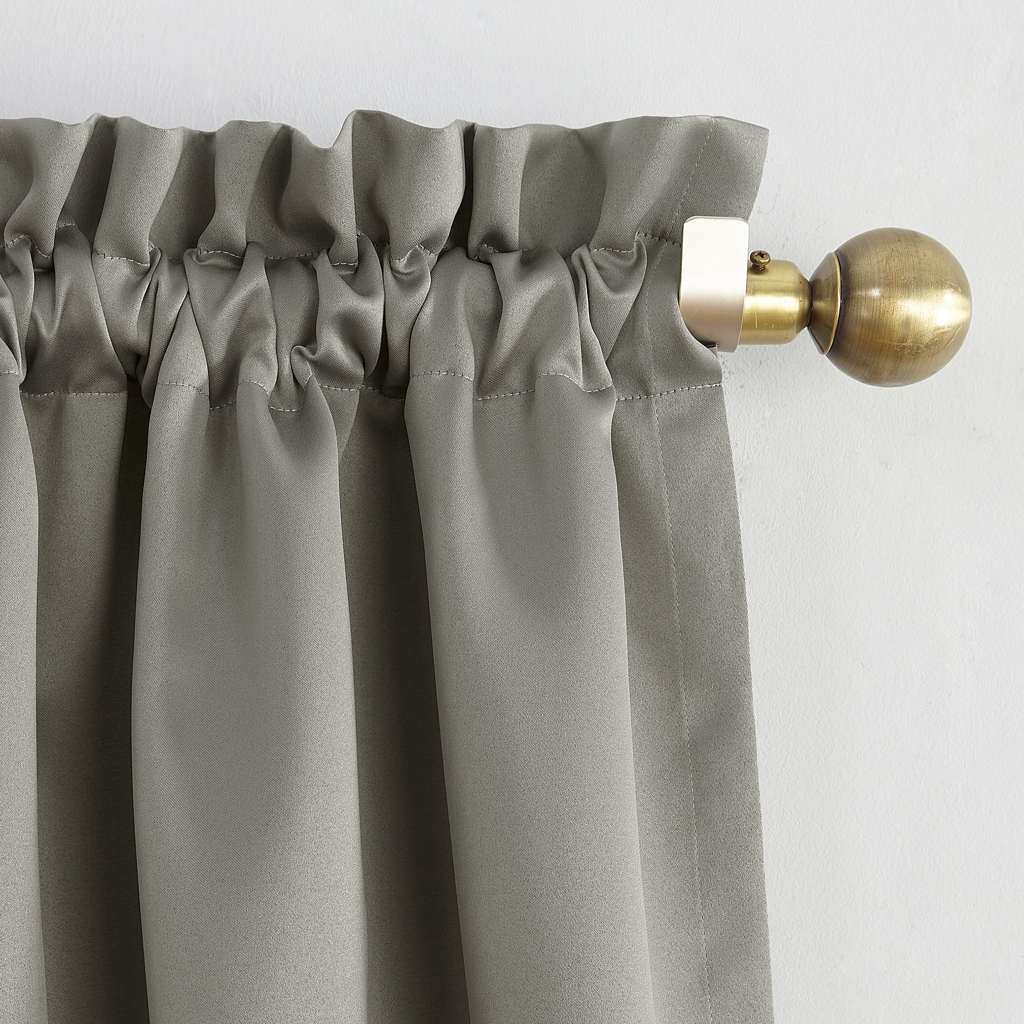 Sun Zero Kylee Energy Efficient Room Darkening Rod Pocket Curtain Panel, 54" X 84", Gray