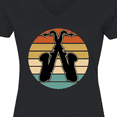 thumbnail image 4 of Inktastic Saxophone Music Vintage Band Women's V-Neck T-Shirt, 4 of 5