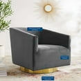thumbnail image 2 of Modway Twist Accent Lounge Performance Velvet Swivel Chair in Gold Charcoal, 2 of 8