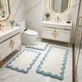 thumbnail image 4 of Juego de 3 Alfombrillas de Baño de Piel Sintética: Alfombrilla de Inodoro Suave y Absorbente para El Suelo, Alfombrilla Antideslizante para La Entrada, Alfombra Acogedora y Absorbente de Agua para La, 4 of 6