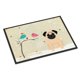 thumbnail image 1 of Caroline's Treasures Regalos de Navidad entre amigos Pug Fawn Alfombrilla para interior o exterior 24x36 BB2480JMAT 24 x 36 Multicolor Caroline's Treasures BB2480JMAT, 1 of 1