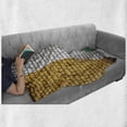 thumbnail image 6 of Ivory Coast Soft Flannel Fleece Throw Blanket, Abstract Old Brick Wall with Country Flag Paint Grunge, Cozy Plush for Indoor and Outdoor Use, 70" x 90", Dark Yellow Grey, by Ambesonne, 6 of 6