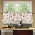 thumbnail image 4 of Yayeee Kitchen Curtains Tier Set of 2 Light Filtering 57"x36" Over Sink Window Panels, Red Watercolor Seashells, 4 of 7