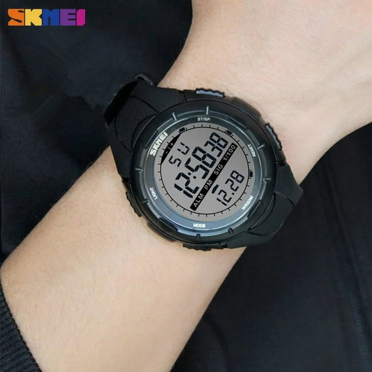 SKMEI 1025 Military Waterproof Digital Men Wristwatches Fashion Sport Countdown Men s Electronic Watches Clock 1405 reloj hombre Black Walmart