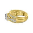 thumbnail image 4 of Diamond Princess 14kt Yellow Gold Round Diamond Cluster Bridal Wedding Ring Band Set 1/2 Cttw, 4 of 4