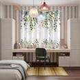 thumbnail image 5 of Green Eucalyptus Leaves Kitchen Curtains 84 Inch Length, Summer Botanical Weeping Grommet Top Bedroom Living Room Curtains, Light Filtering Cafe Curtain Drapes 2 Panels Set 104''x84'', 5 of 9