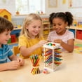 thumbnail image 2 of Wooden Board Games with Colorful Sticks Balls & Dice, Montessori Toys for Fine Motor Skills, Math Counting Educational Toys for 3-6 Years Old, Family Travel Operation Game, Tetragonal Prism Design, 2 of 8