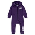 thumbnail image 2 of Infant & Newborn WEAR by Erin Andrews Purple Baltimore Ravens Hooded Fleece Full-Zip Coverall, 2 of 3
