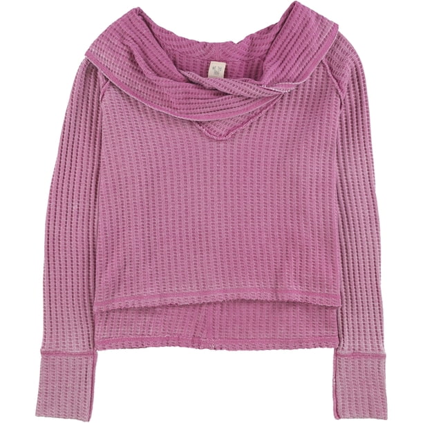 Free People Suéter térmico de cuello ancho para mujer, rosa, pequeño Free People Térmico