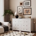 thumbnail image 4 of HUANLEGO FURNITURE 7 Drawer Dressing Chest for Bedroom, Rustic Tall Chest of Drawers, White, 4 of 6