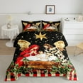 thumbnail image 2 of jejeloiu Christmas Theme Bedding Comforter Set,Galaxy Starry Night Twin Comforter Sets,Red Geometric Grid Bedding Set For Child,Microfiber Bedroom Decor Reversible,2pcs, 2 of 8