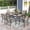 Brown, variant on Sophia & William 7 Piece Patio Metal Dining Set Patio Dining Table and 6 Brown Textilene Chairs