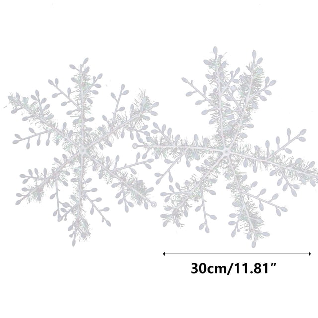 Fiudx Colgante de Copo de Nieve Navideño, Diseño de Copo de Nieve Blanco, Decoración Navideña de Moda, Decoración para Fiestas de Invierno, Elegantes Accesorios para Árboles, Paquete de 6 Unidades, T
