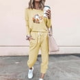 thumbnail image 2 of PuLe Long Sleeve Tops for Women Womens 2 Piece Tracksuit Fall Outfits 2024 Crew Neck Long Sleeve Sweatshirts & Sweatpants Lounge Sets Sweatsuits, 2 of 4