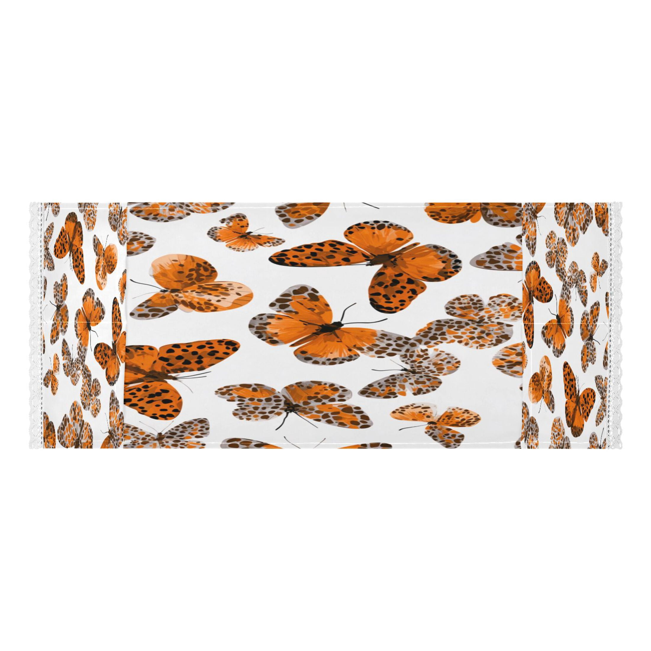 Washing Machine Cover 51.2x22in, Durable Polyester Dust Cover with Lace Trim and Side Pocket for Appliances Spotted Butterfly