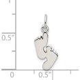 thumbnail image 3 of Sterling Silver Polished Feet Pendant Made In India qc8545, 3 of 5