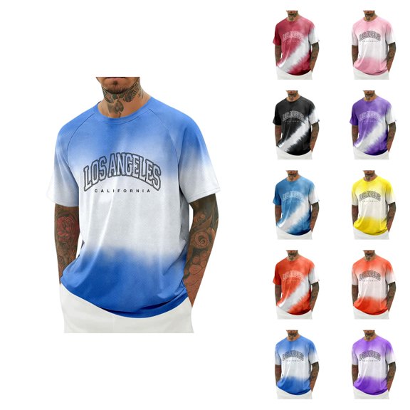 Los Angeles California Letter Graphic Tees for Men 2026 Summer Casual Short Sleeve Crewneck T Shirts West Coast Streetwear