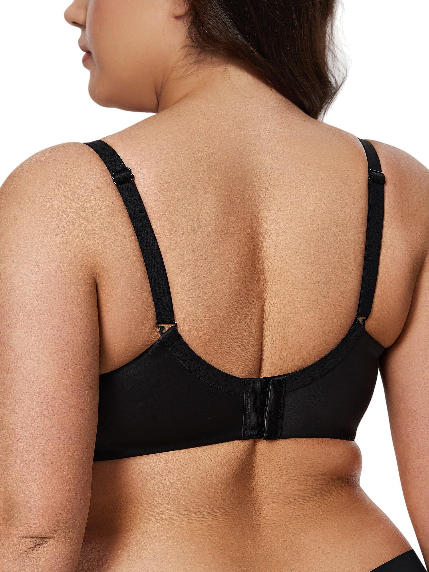 Deyllo Women Push Up Bra Seamless Lightly Padded Underwire Add 2 Cups Up Bras Lift Up Black Bras Clothes Size 40DD