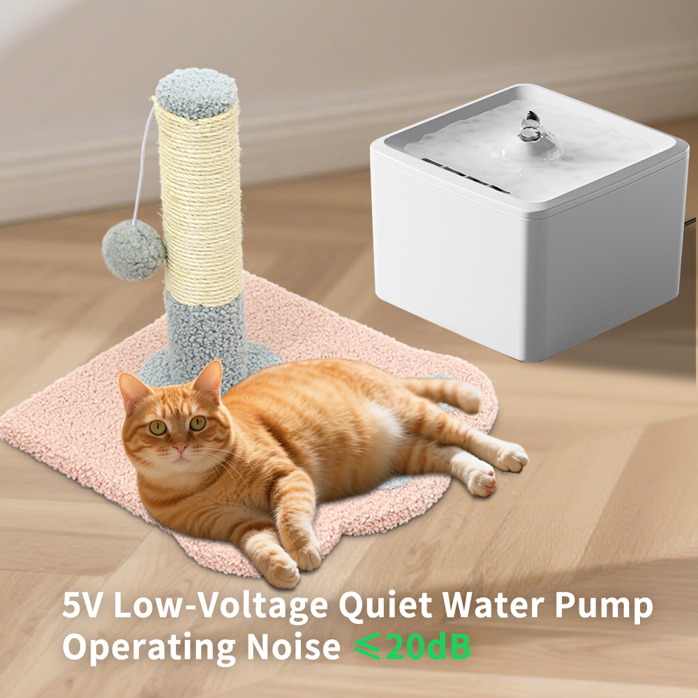 Automatic Pet Water Fountain + Scratching Tower, Ultra Quiet Circulating Drinking System with Fresh Flowing Water for Hydrated Cats Dogs, White/3800ml