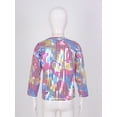 thumbnail image 5 of TSSOE Boys Girls Sparkly Metallic Long Sleeve Loose T-Shirt Jazz Hip Hop Dance Top Performance Costume Dancewear Colorful 7-8, 5 of 7