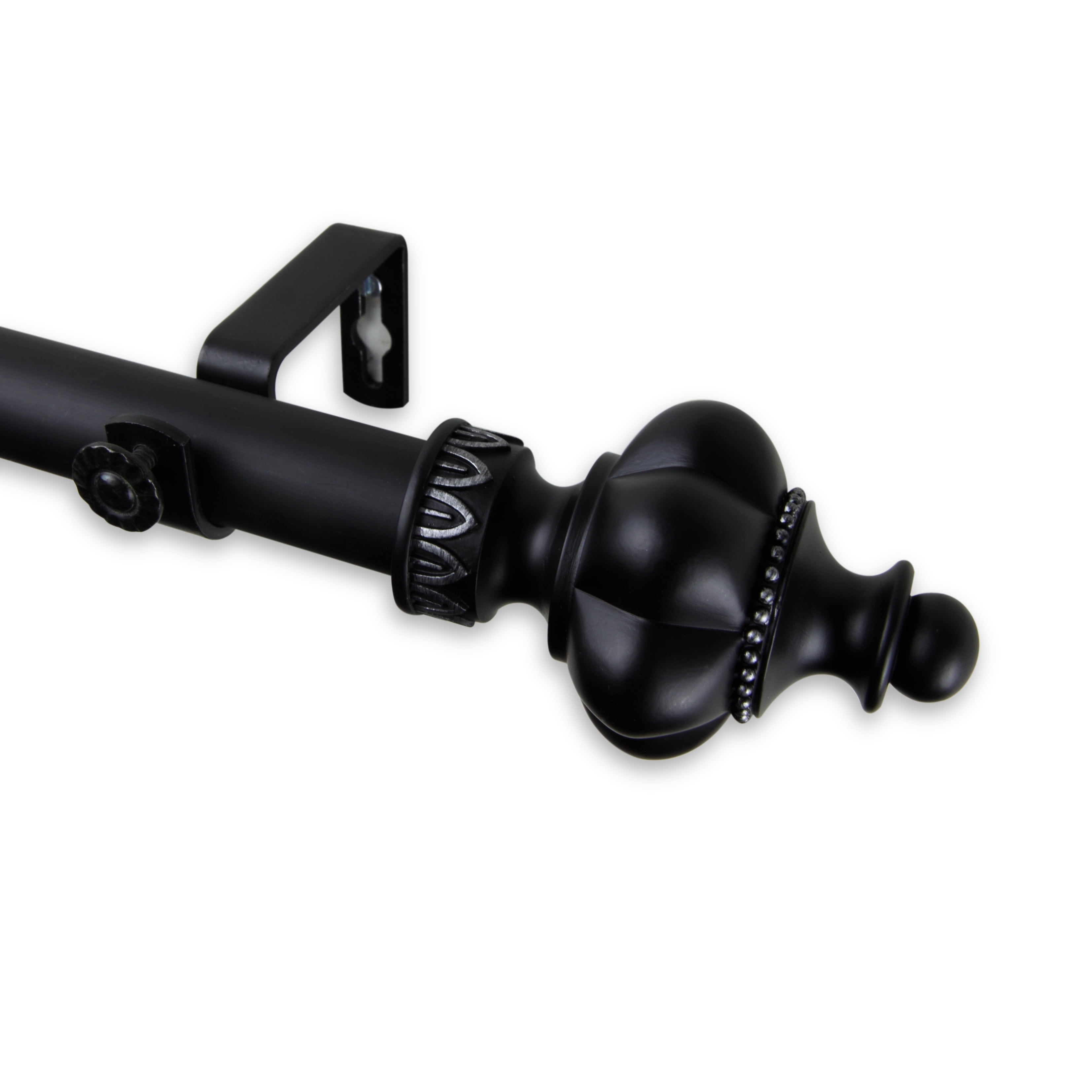 1" Dia Adjustable Erika Curtain Rod 160-240 inch Black