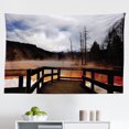 thumbnail image 1 of Yellowstone Tapestry, Hot Clear Spring and Evergreen Forest in Yellowstone Snowy Wintertime View, Fabric Wall Hanging Decor for Bedroom Living Room Dorm, 2 Sizes, Turquoise Blue, by Ambesonne, 1 of 1