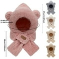 thumbnail image 4 of ZSQDM Cute Ears 2 In 1 Hat and Scarf Integrated Ear Windproof Cap Scarf Winter Hat Scarf Set for Women beanie for Women Hard Hats for Men Scarf ,Hat,& Gloves Radiator Cap, 4 of 5