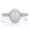 White, variant on 1.75 ct Halo Oval Cut Opal and Moissanite Antique Wedding Ring Set in 18K White Gold over Silver