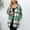 Green, variant on Turilly Womens Jackets Ladies Clearance, Women's Check Print Loose Lapel Zip Hooded Double Pocket Blazer Long Sleeve Hooded Casual Coat/Jacket