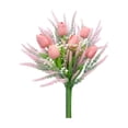 thumbnail image 2 of Ramo de tulipanes de lavanda artificial - 12 flores de plástico rosa de tallos para decoración del hogar, arreglo floral artificial realista de 35 cm, 2 of 6