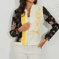 thumbnail image 4 of Veste pour Femmes Mode Femmes Printemps Automne Imprimé Fermeture Éclair Manches Longues Coupe Ajustée Veste, 4 of 7