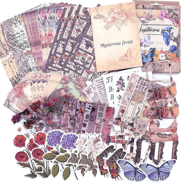 Scrapbook Supplies, (361Pcs) Vintage Aesthetic Scrapbook Kit