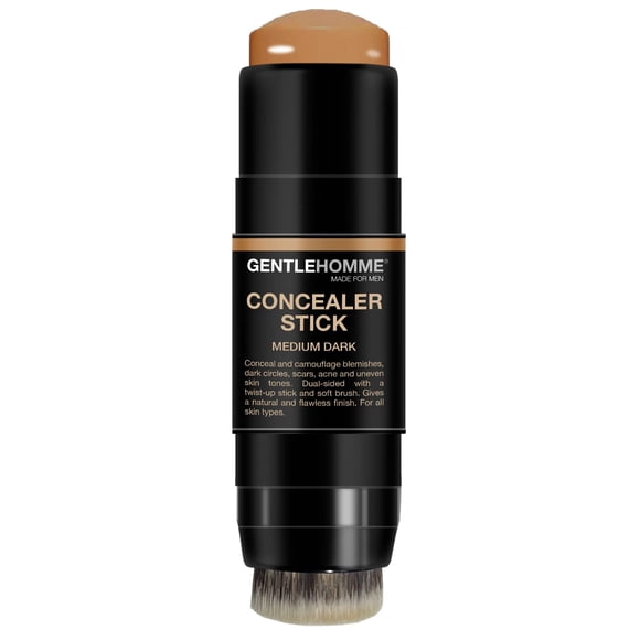Corrector en barra con cepillo para hombres - Borrador de ojeras - Corrector multiusos para hombres - Lápiz corrector de total de doble cara con cepillo suave - Maquillaje de edificable - Todo tip