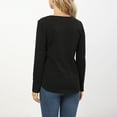 thumbnail image 5 of Olyvenn Women's Maternity Shirt Plus Size Long Sleeve Round Neck Pregnancy Clothes 2025 Casual Comfy Loose Basic Tunic Tops Black 6, 5 of 7