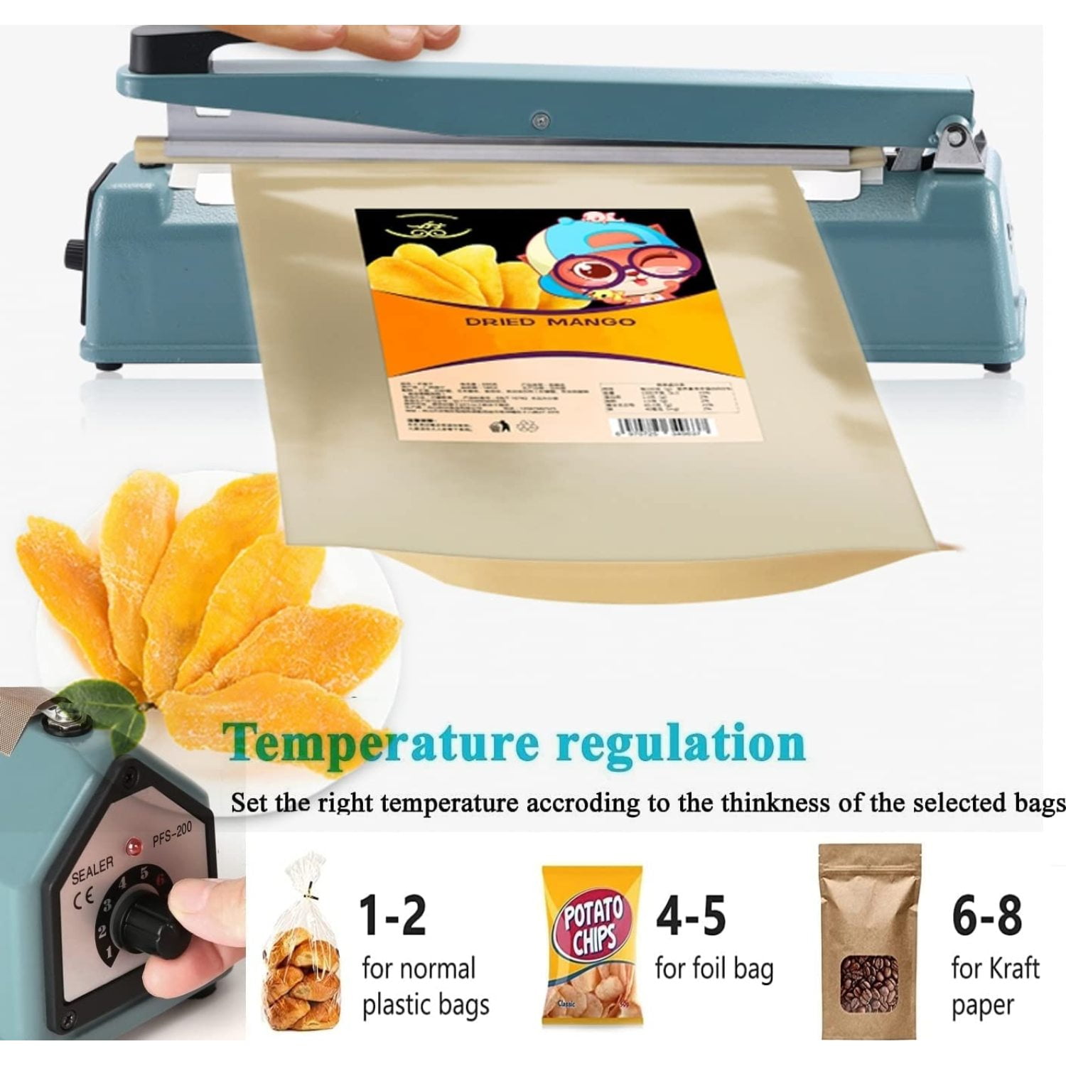 Gymax 12 Foot Pedal Impulse Sealer Heat Seal Plastic Bag Sealing Machine w/ Cutter
