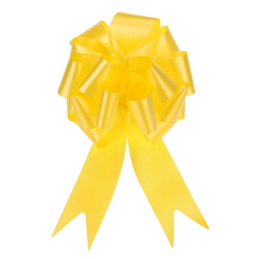 10pcs 5 Inch Large Pull Bow Big Gift Wrapping Bows Ribbon Yellow for Wedding Car Christmas