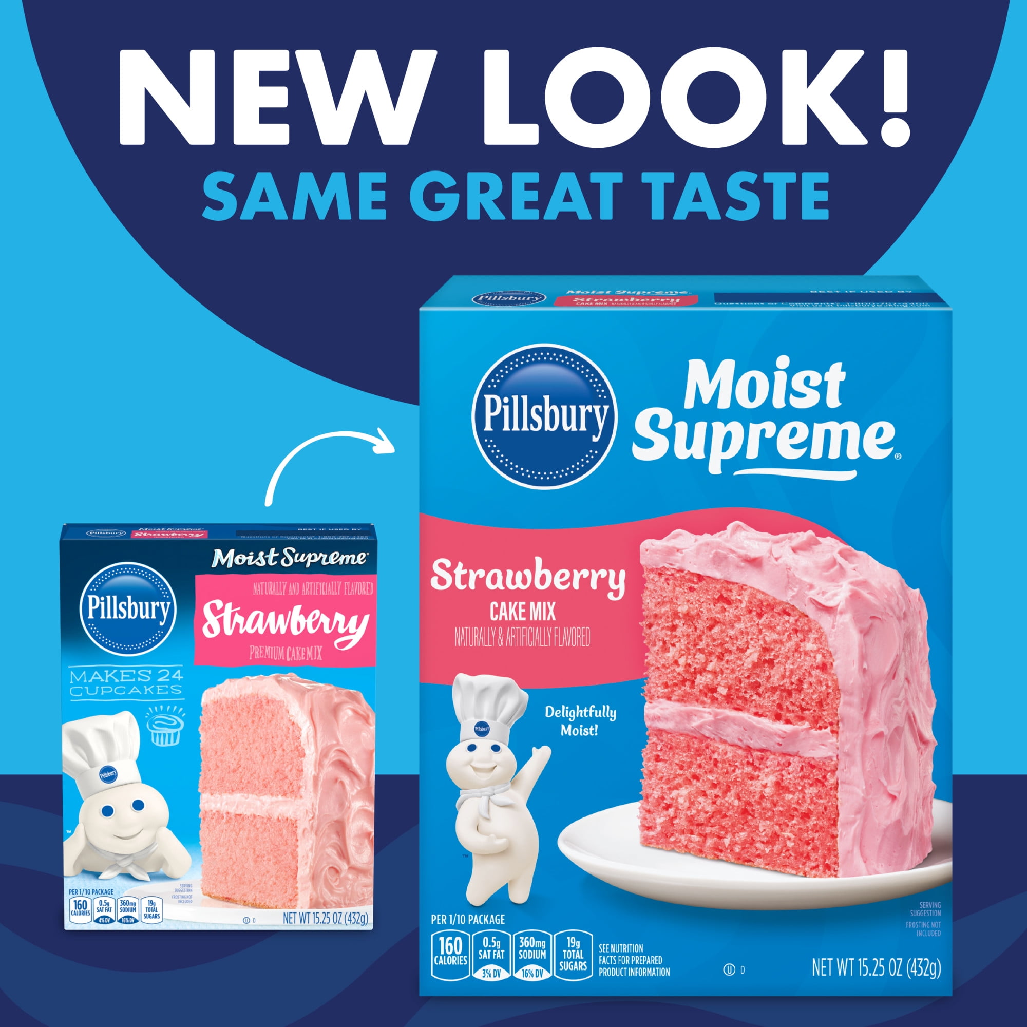 Pillsbury Moist Supreme Strawberry Cake Mix, 15.25 oz Box