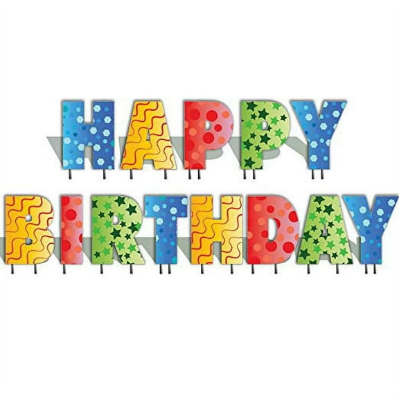 Victory Store Happy Birthday Outdoor Yard Letters W/ Stakes 20" Tall 12354